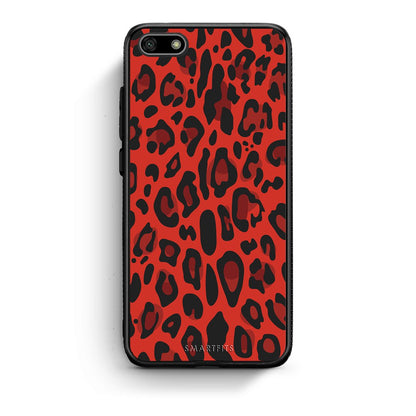 4 - Huawei Y5 2018 Red Leopard Animal case, cover, bumper