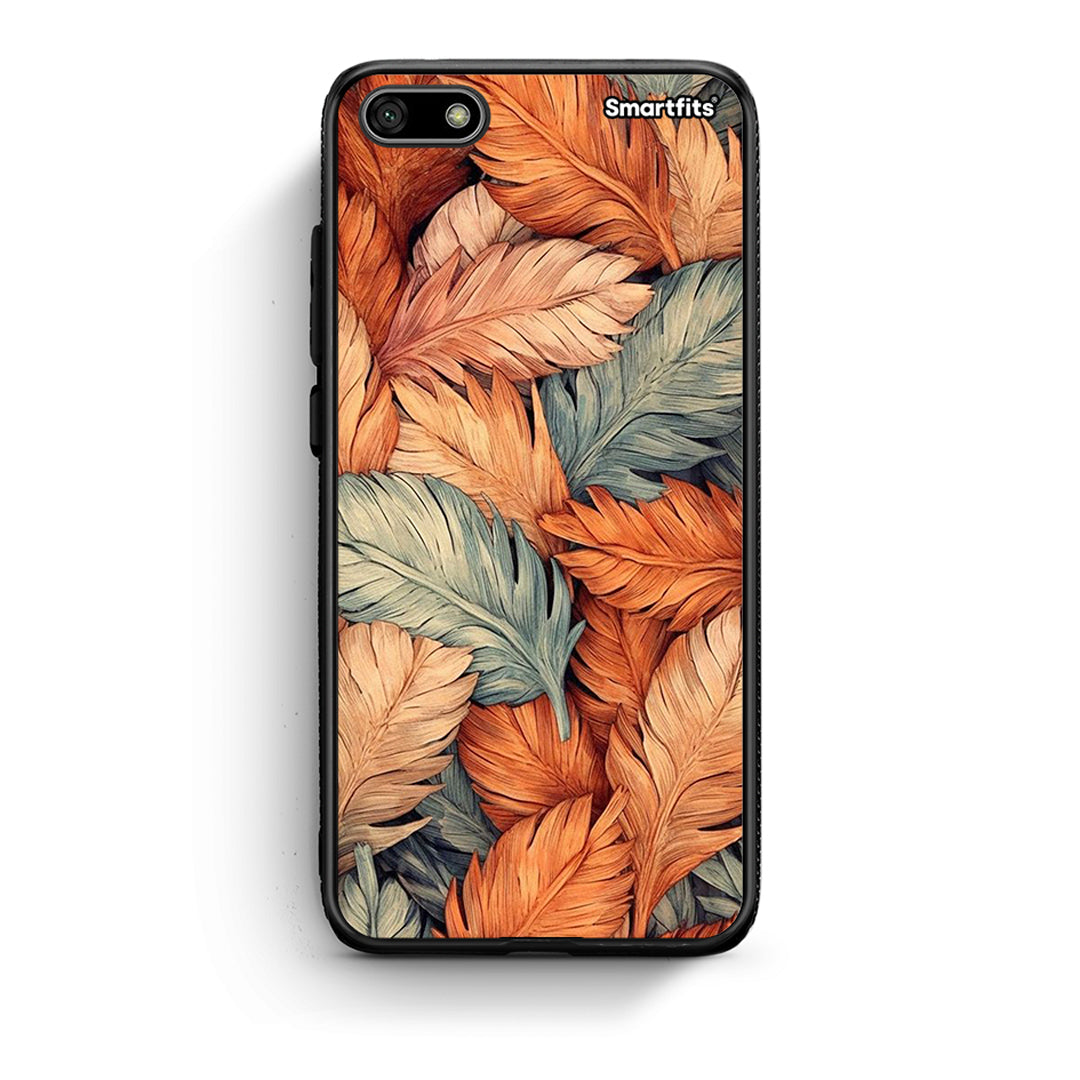 Huawei Y5 2018 Autumn Leaves Θήκη από τη Smartfits με σχέδιο στο πίσω μέρος και μαύρο περίβλημα | Smartphone case with colorful back and black bezels by Smartfits