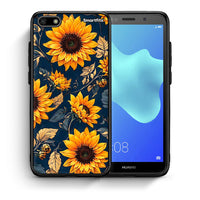 Thumbnail for Θήκη Huawei Y5 2018 / Honor 7S Autumn Sunflowers από τη Smartfits με σχέδιο στο πίσω μέρος και μαύρο περίβλημα | Huawei Y5 2018 / Honor 7S Autumn Sunflowers case with colorful back and black bezels