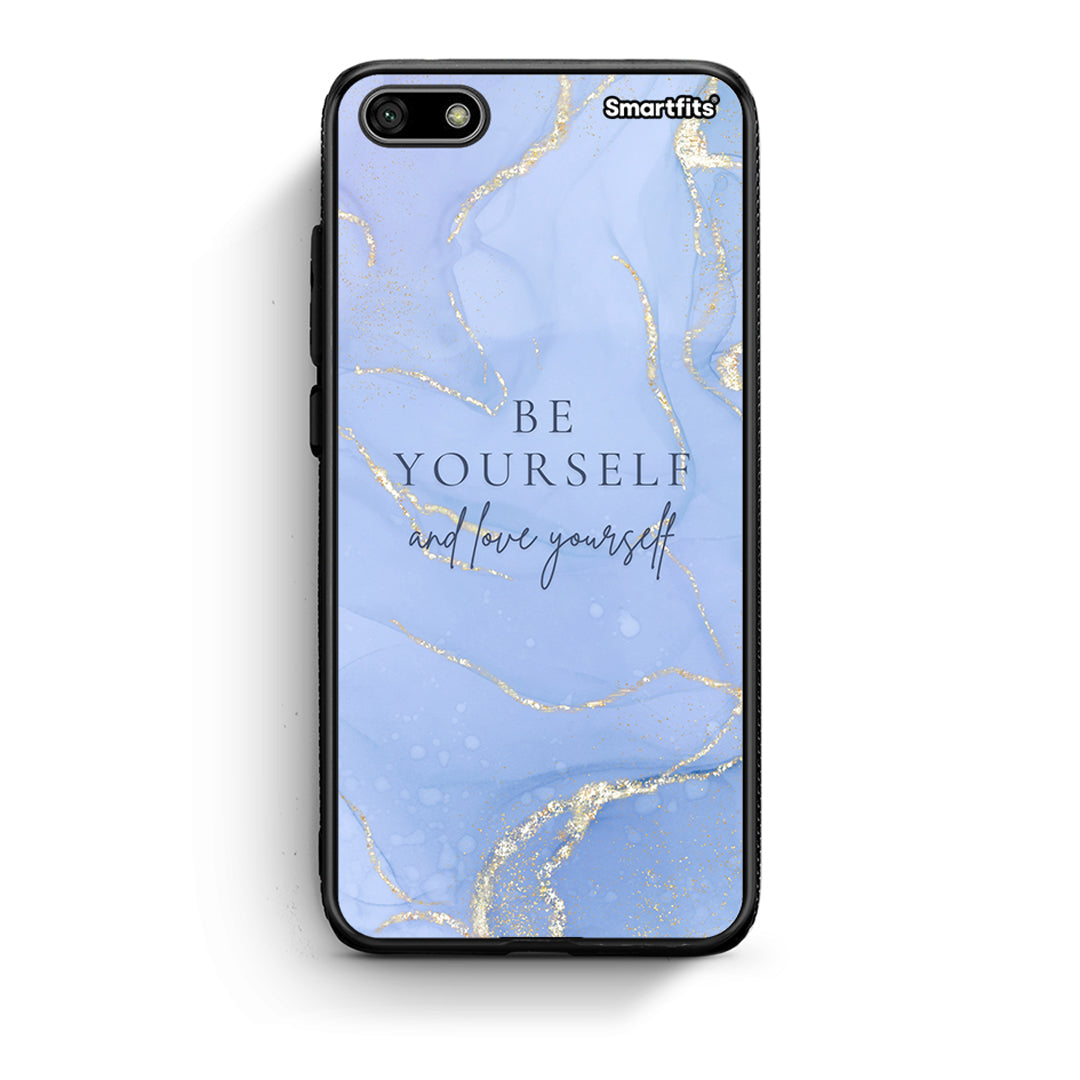Huawei Y5 2018 Be Yourself θήκη από τη Smartfits με σχέδιο στο πίσω μέρος και μαύρο περίβλημα | Smartphone case with colorful back and black bezels by Smartfits