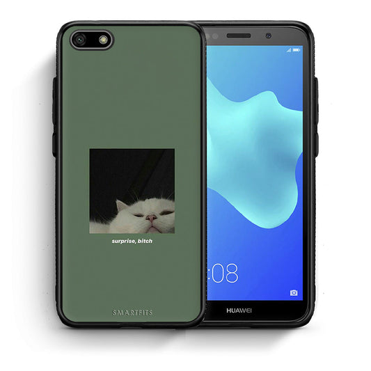 Θήκη Huawei Y5 2018/Honor 7S Bitch Surprise από τη Smartfits με σχέδιο στο πίσω μέρος και μαύρο περίβλημα | Huawei Y5 2018/Honor 7S Bitch Surprise case with colorful back and black bezels