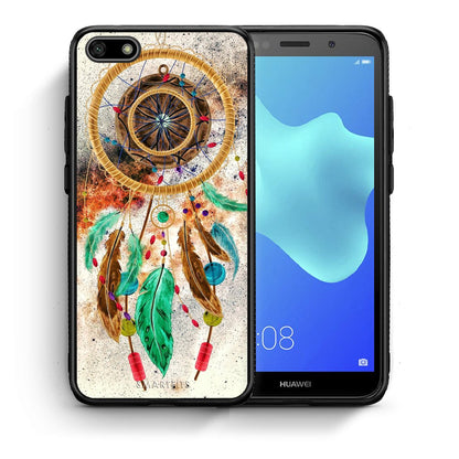Θήκη Huawei Y5 2018/Honor 7S DreamCatcher Boho από τη Smartfits με σχέδιο στο πίσω μέρος και μαύρο περίβλημα | Huawei Y5 2018/Honor 7S DreamCatcher Boho case with colorful back and black bezels