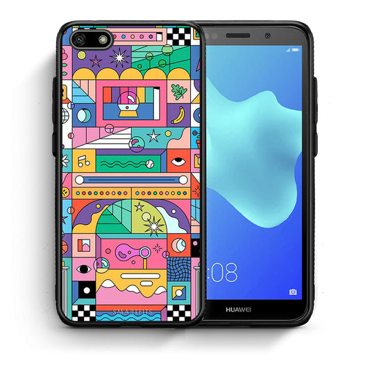 Θήκη Huawei Y5 2018/Honor 7S Bubbles Soap από τη Smartfits με σχέδιο στο πίσω μέρος και μαύρο περίβλημα | Huawei Y5 2018/Honor 7S Bubbles Soap case with colorful back and black bezels