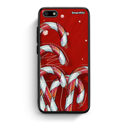 Huawei Y5 2018 Candy Cane θήκη από τη Smartfits με σχέδιο στο πίσω μέρος και μαύρο περίβλημα | Smartphone case with colorful back and black bezels by Smartfits