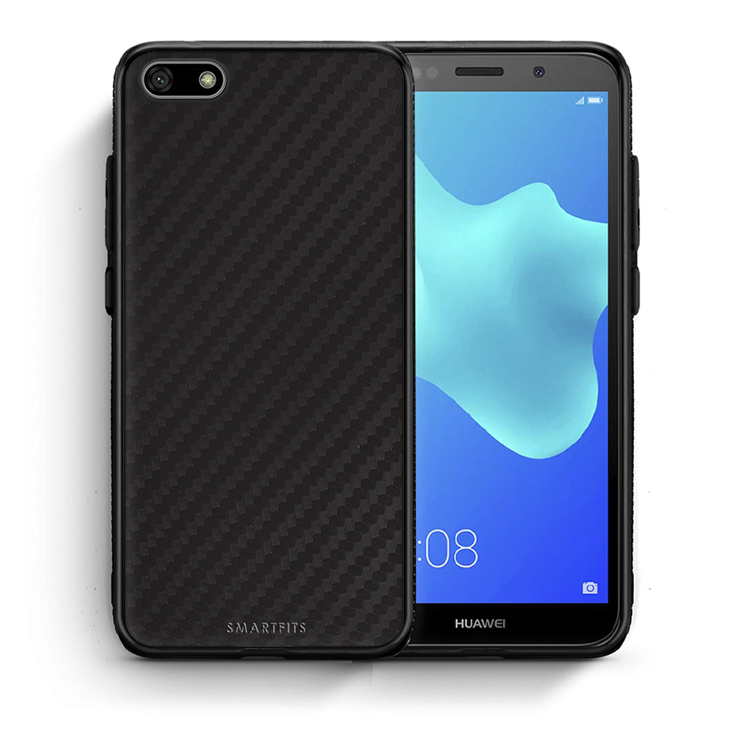Θήκη Huawei Y5 2018/Honor 7S Carbon Black από τη Smartfits με σχέδιο στο πίσω μέρος και μαύρο περίβλημα | Huawei Y5 2018/Honor 7S Carbon Black case with colorful back and black bezels