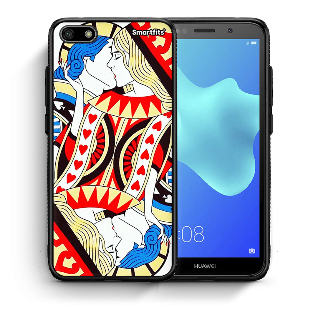 Θήκη Huawei Y5 2018/Honor 7S Card Love από τη Smartfits με σχέδιο στο πίσω μέρος και μαύρο περίβλημα | Huawei Y5 2018/Honor 7S Card Love case with colorful back and black bezels