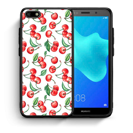 Θήκη Huawei Y5 2018/Honor 7S Cherry Summer από τη Smartfits με σχέδιο στο πίσω μέρος και μαύρο περίβλημα | Huawei Y5 2018/Honor 7S Cherry Summer case with colorful back and black bezels