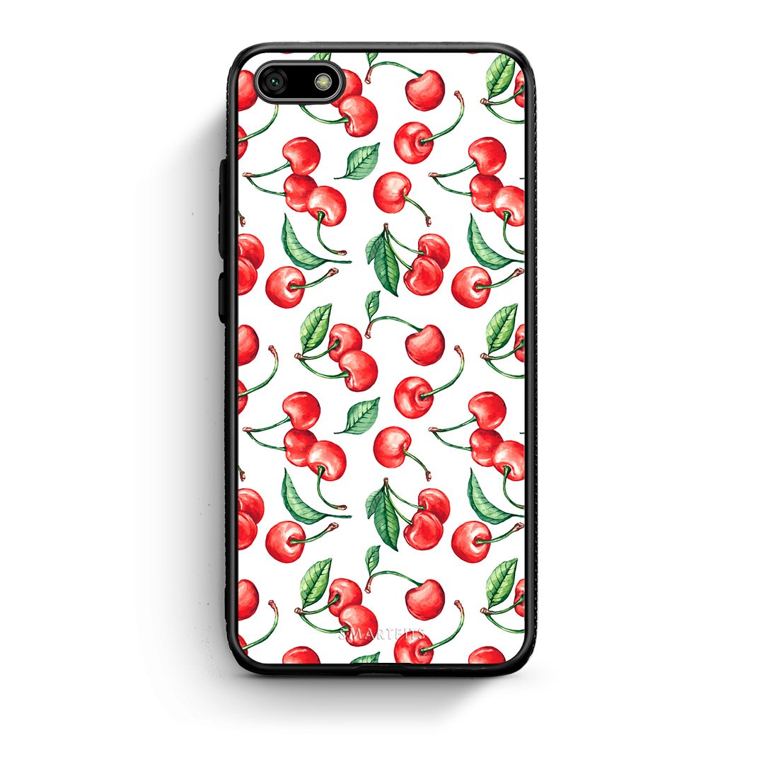 Huawei Y5 2018 Cherry Summer θήκη από τη Smartfits με σχέδιο στο πίσω μέρος και μαύρο περίβλημα | Smartphone case with colorful back and black bezels by Smartfits