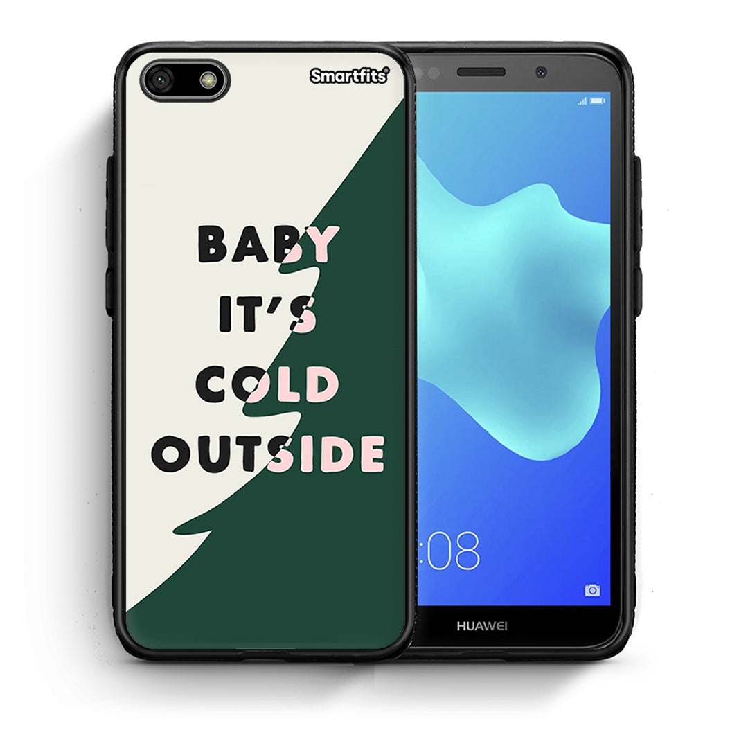 Θήκη Huawei Y5 2018/Honor 7S Cold Outside από τη Smartfits με σχέδιο στο πίσω μέρος και μαύρο περίβλημα | Huawei Y5 2018/Honor 7S Cold Outside case with colorful back and black bezels