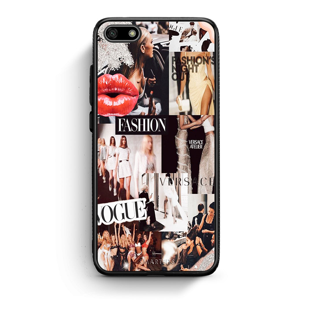 Huawei Y5 2018 Collage Fashion Θήκη Αγίου Βαλεντίνου από τη Smartfits με σχέδιο στο πίσω μέρος και μαύρο περίβλημα | Smartphone case with colorful back and black bezels by Smartfits