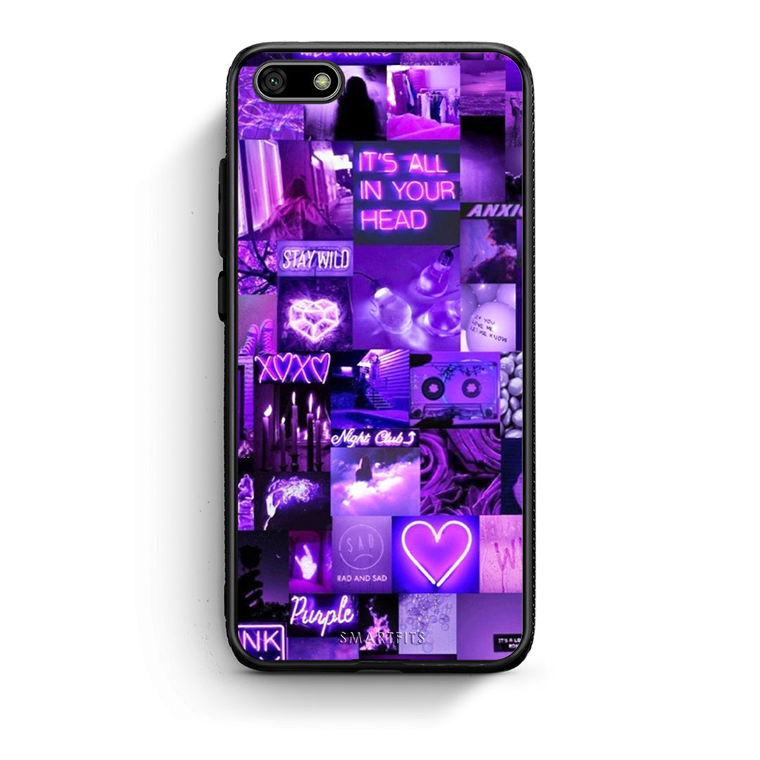 Huawei Y5 2018 Collage Stay Wild Θήκη Αγίου Βαλεντίνου από τη Smartfits με σχέδιο στο πίσω μέρος και μαύρο περίβλημα | Smartphone case with colorful back and black bezels by Smartfits
