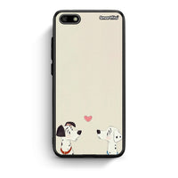 Thumbnail for Huawei Y5 2018 Dalmatians Love θήκη από τη Smartfits με σχέδιο στο πίσω μέρος και μαύρο περίβλημα | Smartphone case with colorful back and black bezels by Smartfits
