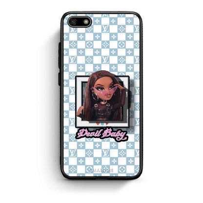 Huawei Y5 2018 Devil Baby Θήκη Αγίου Βαλεντίνου από τη Smartfits με σχέδιο στο πίσω μέρος και μαύρο περίβλημα | Smartphone case with colorful back and black bezels by Smartfits