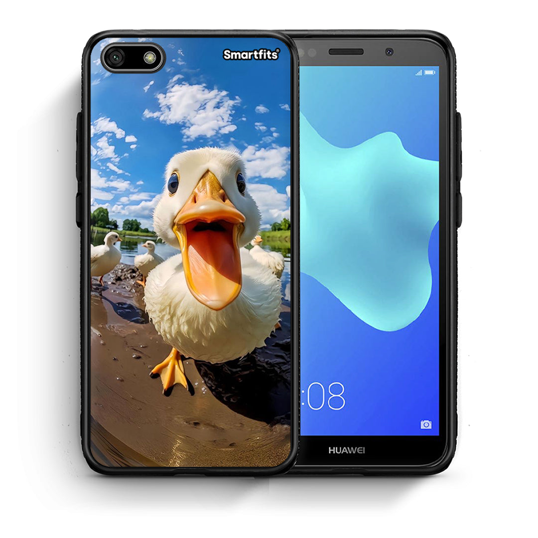 Θήκη Huawei Y5 2018/Honor 7S Duck Face από τη Smartfits με σχέδιο στο πίσω μέρος και μαύρο περίβλημα | Huawei Y5 2018/Honor 7S Duck Face case with colorful back and black bezels