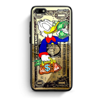 Huawei Y5 2018 Duck Money Θήκη από τη Smartfits με σχέδιο στο πίσω μέρος και μαύρο περίβλημα | Smartphone case with colorful back and black bezels by Smartfits