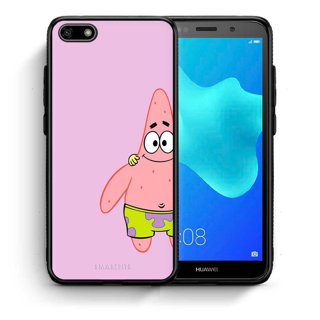 Θήκη Huawei Y5 2018/Honor 7S  Friends Patrick από τη Smartfits με σχέδιο στο πίσω μέρος και μαύρο περίβλημα | Huawei Y5 2018/Honor 7S  Friends Patrick case with colorful back and black bezels