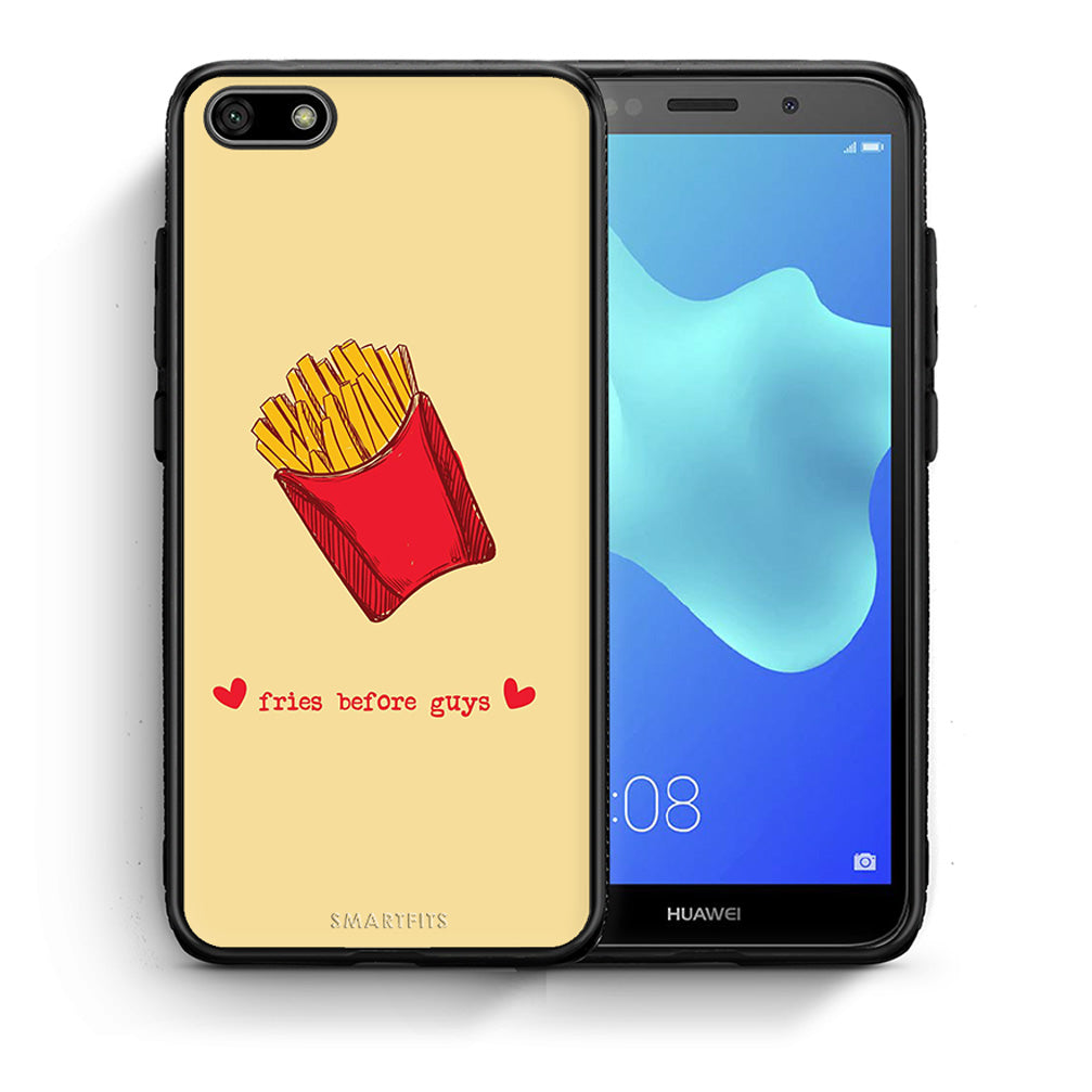 Θήκη Αγίου Βαλεντίνου Huawei Y5 2018 / Honor 7S Fries Before Guys από τη Smartfits με σχέδιο στο πίσω μέρος και μαύρο περίβλημα | Huawei Y5 2018 / Honor 7S Fries Before Guys case with colorful back and black bezels