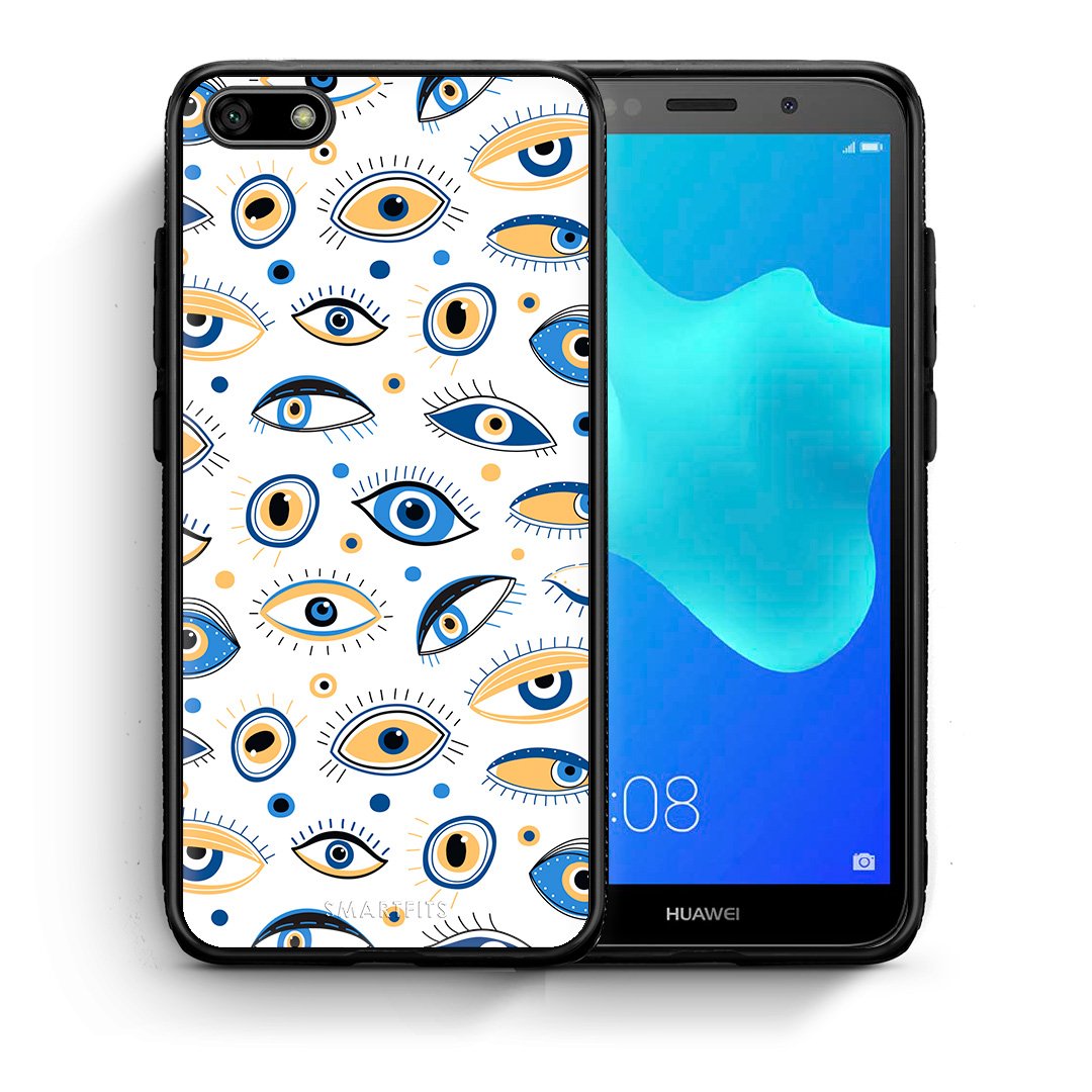 Θήκη Huawei Y5 2018/Honor 7S Ftou Ftou από τη Smartfits με σχέδιο στο πίσω μέρος και μαύρο περίβλημα | Huawei P40 Lite Ftou Ftou case with colorful back and black bezels