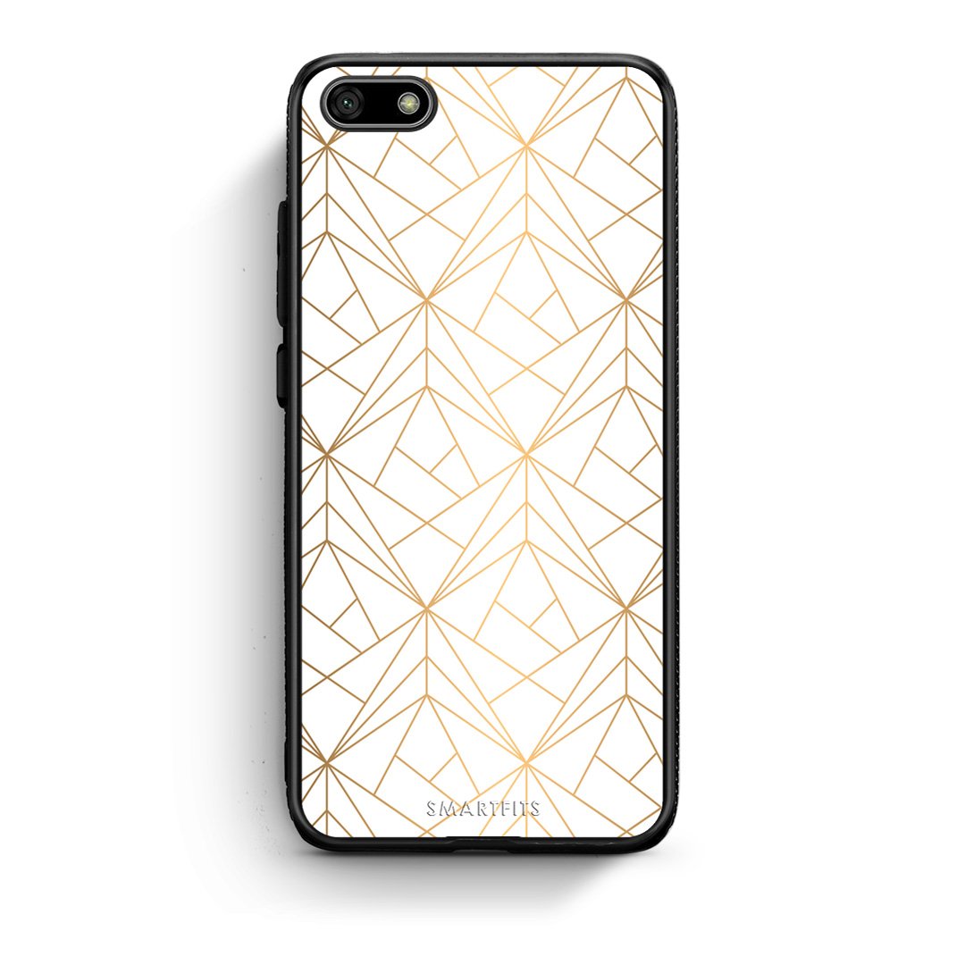 111 - Huawei Y5 2018 Luxury White Geometric case, cover, bumper