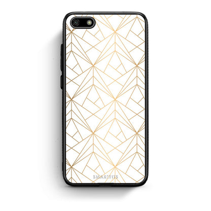 111 - Huawei Y5 2018 Luxury White Geometric case, cover, bumper