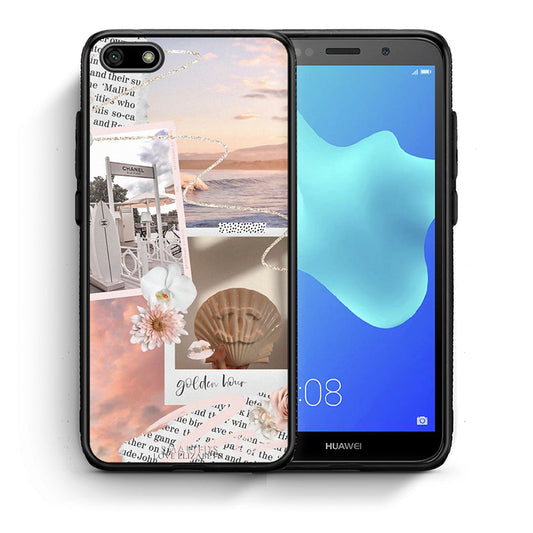 Θήκη Αγίου Βαλεντίνου Huawei Y5 2018 / Honor 7S Golden Hour από τη Smartfits με σχέδιο στο πίσω μέρος και μαύρο περίβλημα | Huawei Y5 2018 / Honor 7S Golden Hour case with colorful back and black bezels