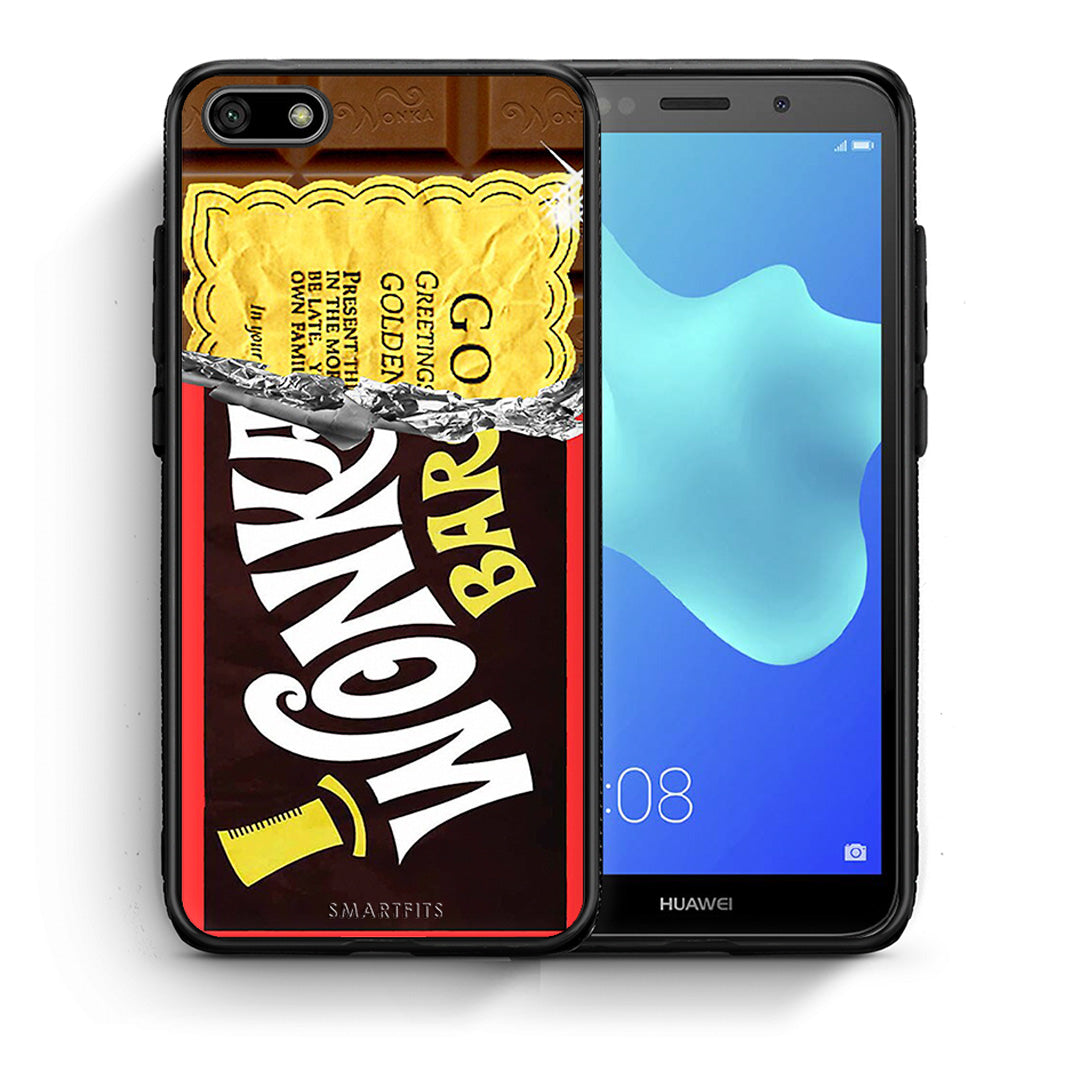Θήκη Huawei Y5 2018/Honor 7S Golden Ticket από τη Smartfits με σχέδιο στο πίσω μέρος και μαύρο περίβλημα | Huawei Y5 2018/Honor 7S Golden Ticket case with colorful back and black bezels