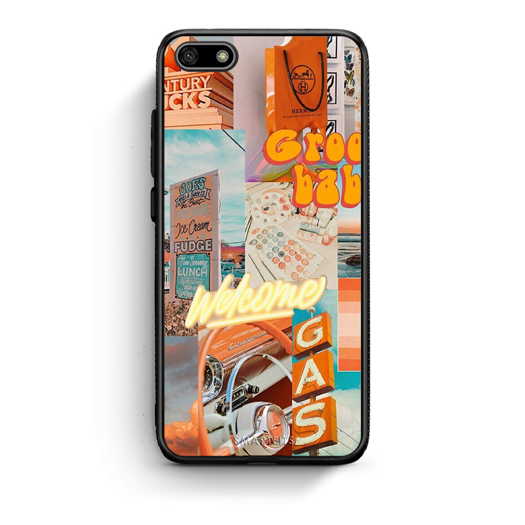 Huawei Y5 2018 Groovy Babe Θήκη Αγίου Βαλεντίνου από τη Smartfits με σχέδιο στο πίσω μέρος και μαύρο περίβλημα | Smartphone case with colorful back and black bezels by Smartfits