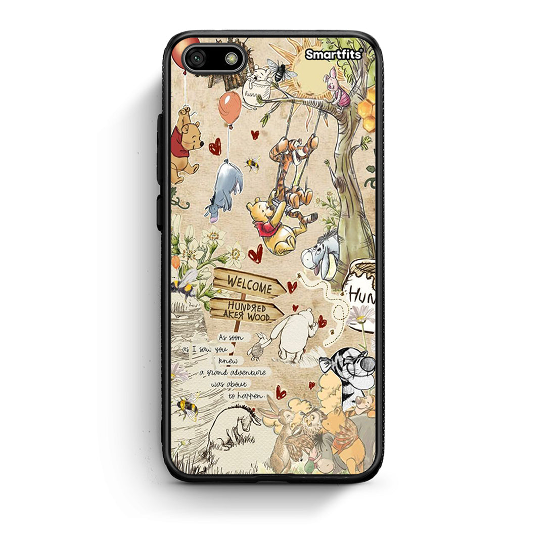 Huawei Y5 2018 Happy Friends θήκη από τη Smartfits με σχέδιο στο πίσω μέρος και μαύρο περίβλημα | Smartphone case with colorful back and black bezels by Smartfits