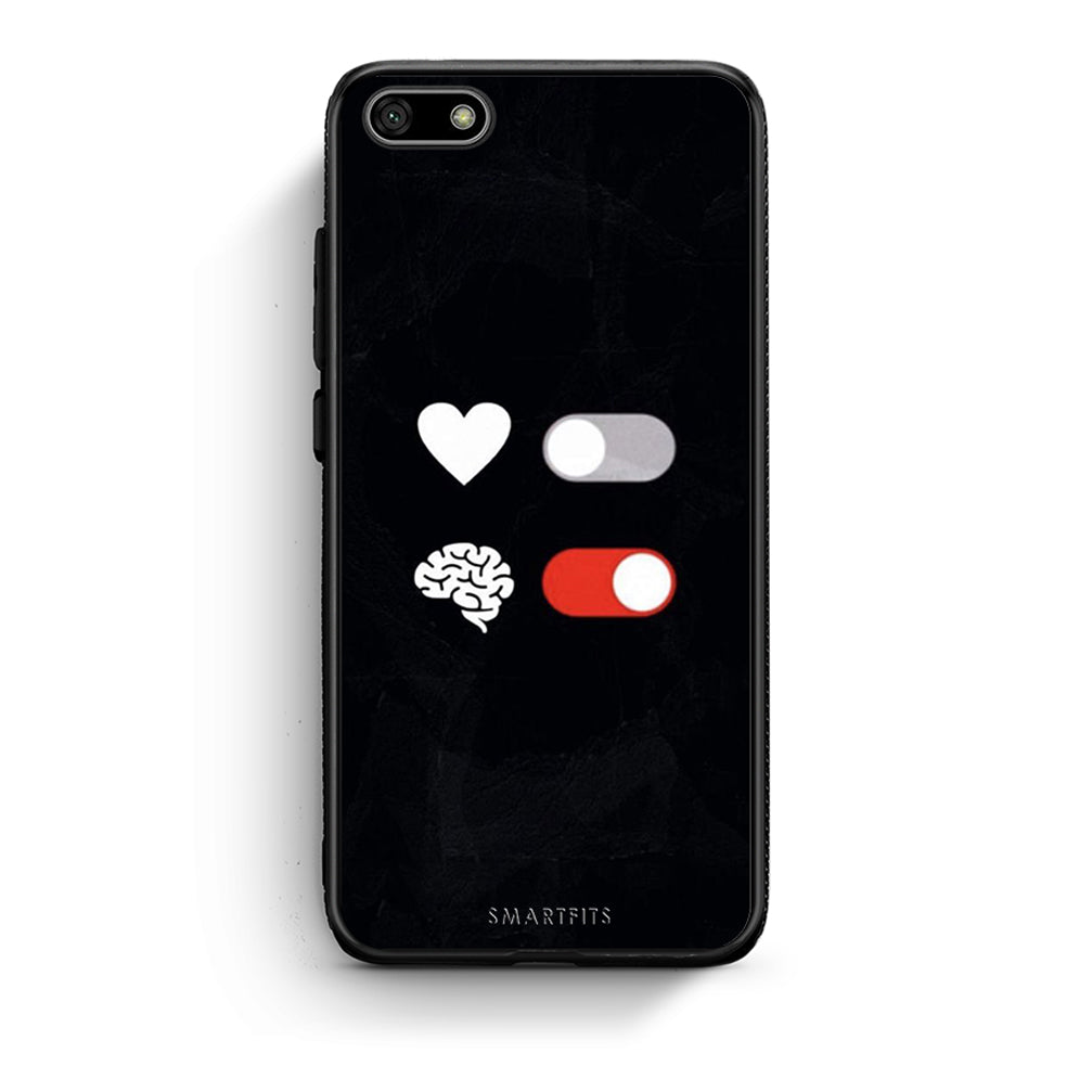 Huawei Y5 2018 Heart Vs Brain Θήκη Αγίου Βαλεντίνου από τη Smartfits με σχέδιο στο πίσω μέρος και μαύρο περίβλημα | Smartphone case with colorful back and black bezels by Smartfits