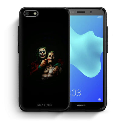 Θήκη Huawei Y5 2018/Honor 7S Clown Hero από τη Smartfits με σχέδιο στο πίσω μέρος και μαύρο περίβλημα | Huawei Y5 2018/Honor 7S Clown Hero case with colorful back and black bezels