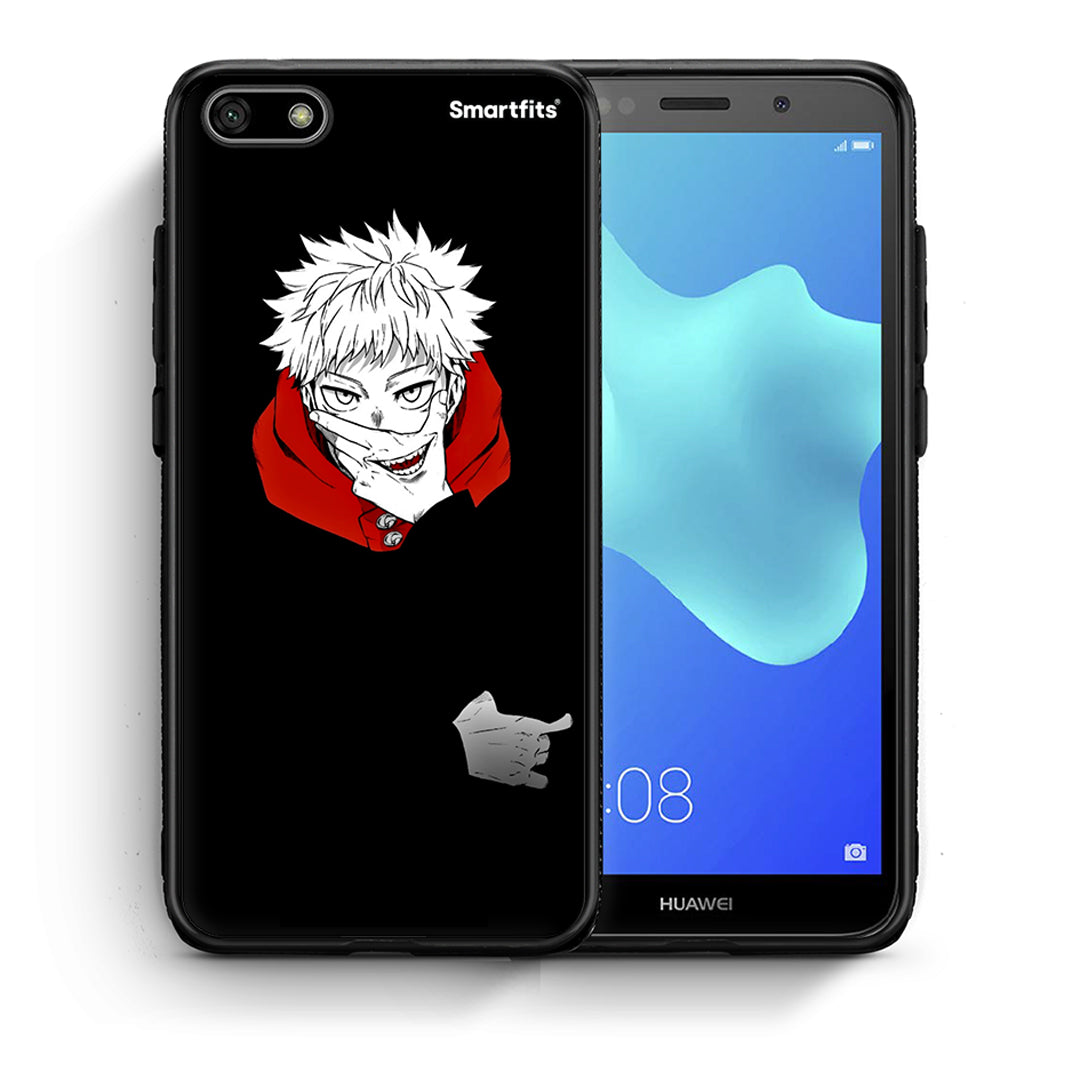 Θήκη Huawei Y5 2018/Honor 7S Itadori Anime από τη Smartfits με σχέδιο στο πίσω μέρος και μαύρο περίβλημα | Huawei Y5 2018/Honor 7S Itadori Anime case with colorful back and black bezels