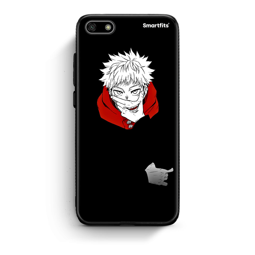 Huawei Y5 2018 Itadori Anime θήκη από τη Smartfits με σχέδιο στο πίσω μέρος και μαύρο περίβλημα | Smartphone case with colorful back and black bezels by Smartfits