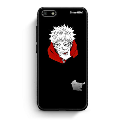 Huawei Y5 2018 Itadori Anime θήκη από τη Smartfits με σχέδιο στο πίσω μέρος και μαύρο περίβλημα | Smartphone case with colorful back and black bezels by Smartfits