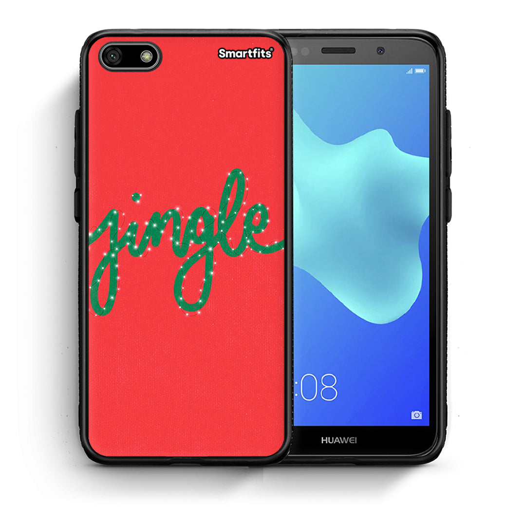 Θήκη Huawei Y5 2018/Honor 7S Jingle Xmas από τη Smartfits με σχέδιο στο πίσω μέρος και μαύρο περίβλημα | Huawei Y5 2018/Honor 7S Jingle Xmas case with colorful back and black bezels