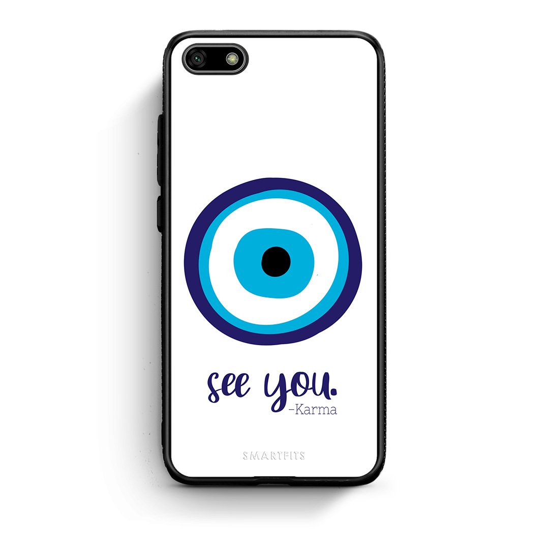 Huawei Y5 2018 Karma Says θήκη από τη Smartfits με σχέδιο στο πίσω μέρος και μαύρο περίβλημα | Smartphone case with colorful back and black bezels by Smartfits