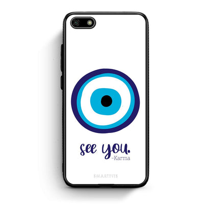 Huawei Y5 2018 Karma Says θήκη από τη Smartfits με σχέδιο στο πίσω μέρος και μαύρο περίβλημα | Smartphone case with colorful back and black bezels by Smartfits