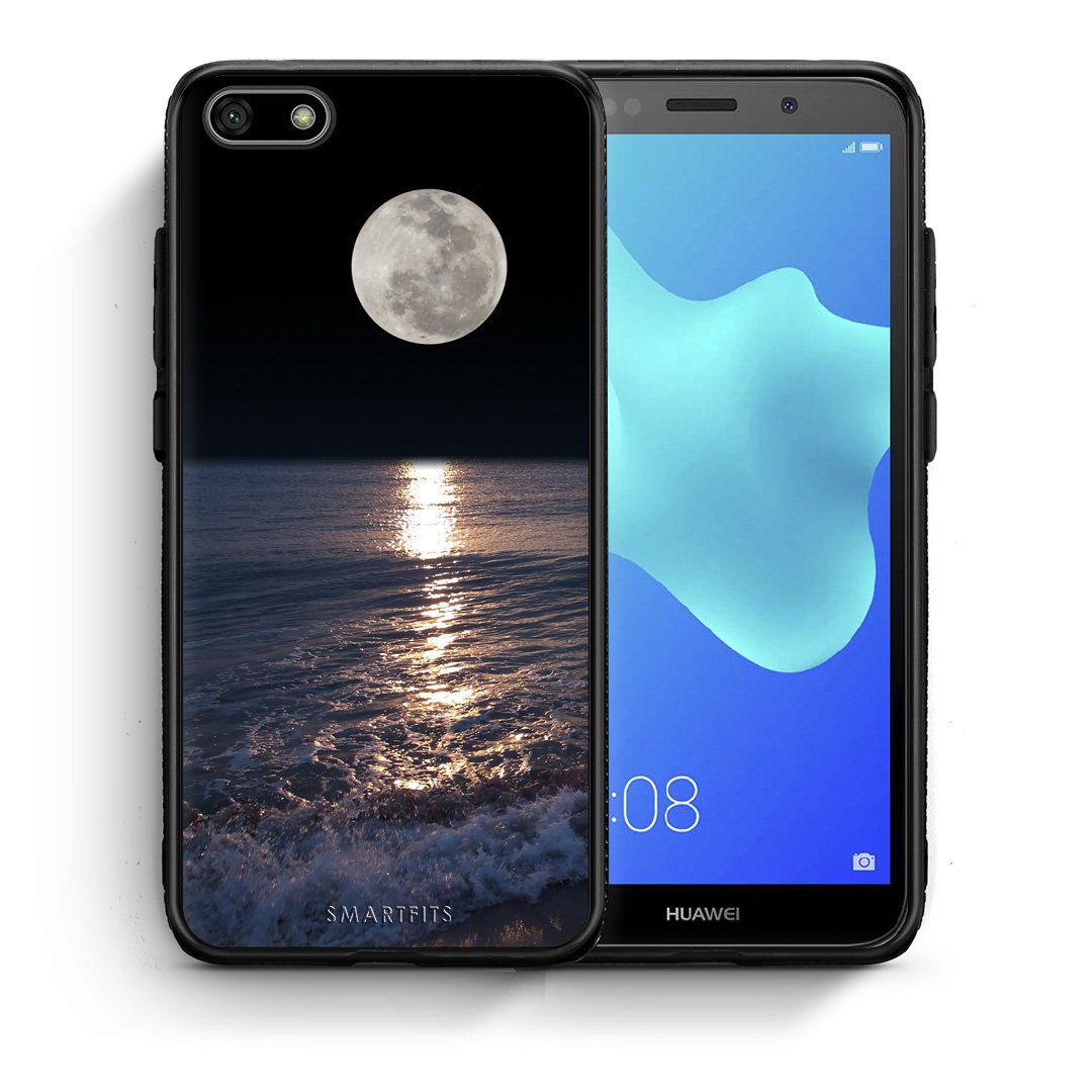 Θήκη Huawei Y5 2018/Honor 7S Moon Landscape από τη Smartfits με σχέδιο στο πίσω μέρος και μαύρο περίβλημα | Huawei Y5 2018/Honor 7S Moon Landscape case with colorful back and black bezels