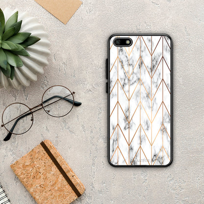 Marble Gold Geometric - Huawei Y5 2018 / Honor 7S θήκη