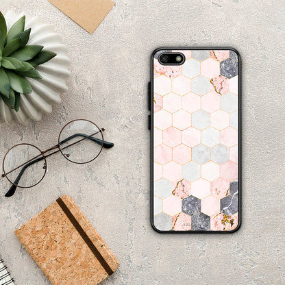 Marble Hexagon Pink - Huawei Y5 2018 / Honor 7S θήκη