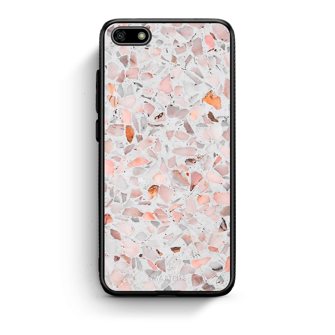 Huawei Y5 2018 Marble Terrazzo θήκη από τη Smartfits με σχέδιο στο πίσω μέρος και μαύρο περίβλημα | Smartphone case with colorful back and black bezels by Smartfits