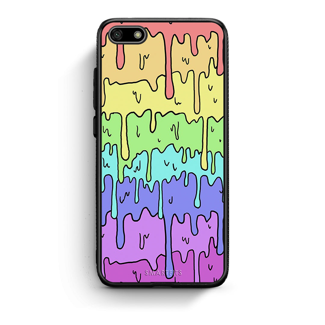 Huawei Y5 2018 Melting Rainbow θήκη από τη Smartfits με σχέδιο στο πίσω μέρος και μαύρο περίβλημα | Smartphone case with colorful back and black bezels by Smartfits