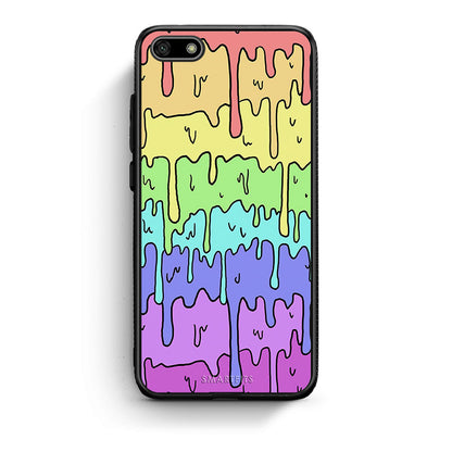 Huawei Y5 2018 Melting Rainbow θήκη από τη Smartfits με σχέδιο στο πίσω μέρος και μαύρο περίβλημα | Smartphone case with colorful back and black bezels by Smartfits