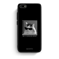 Thumbnail for Huawei Y5 2018 Meme Cat θήκη από τη Smartfits με σχέδιο στο πίσω μέρος και μαύρο περίβλημα | Smartphone case with colorful back and black bezels by Smartfits