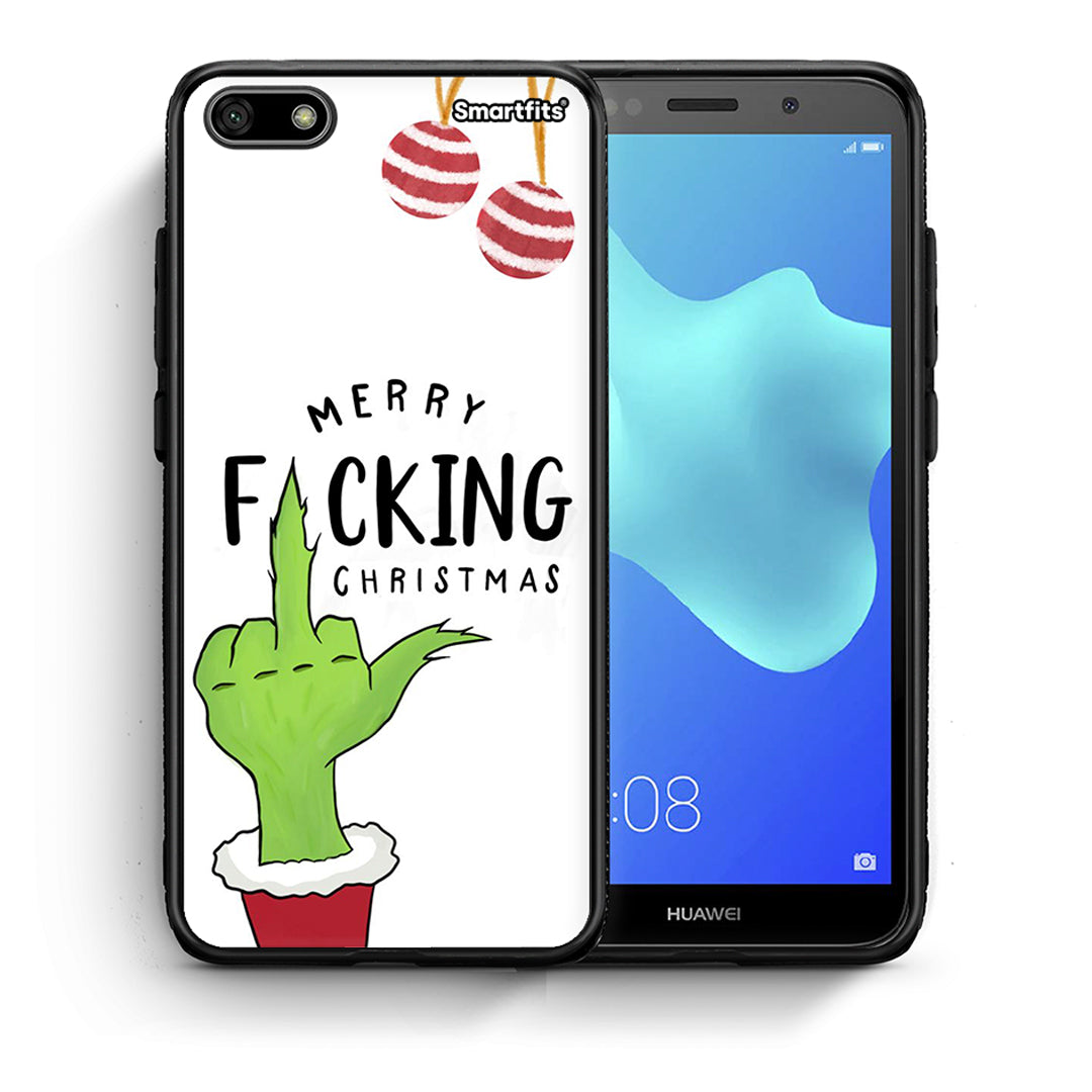 Θήκη Huawei Y5 2018/Honor 7S Merry F Xmas από τη Smartfits με σχέδιο στο πίσω μέρος και μαύρο περίβλημα | Huawei Y5 2018/Honor 7S Merry F Xmas case with colorful back and black bezels