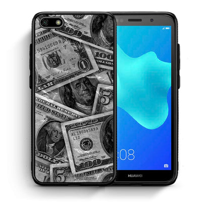 Θήκη Huawei Y5 2018/Honor 7S Money Dollars από τη Smartfits με σχέδιο στο πίσω μέρος και μαύρο περίβλημα | Huawei Y5 2018/Honor 7S Money Dollars case with colorful back and black bezels