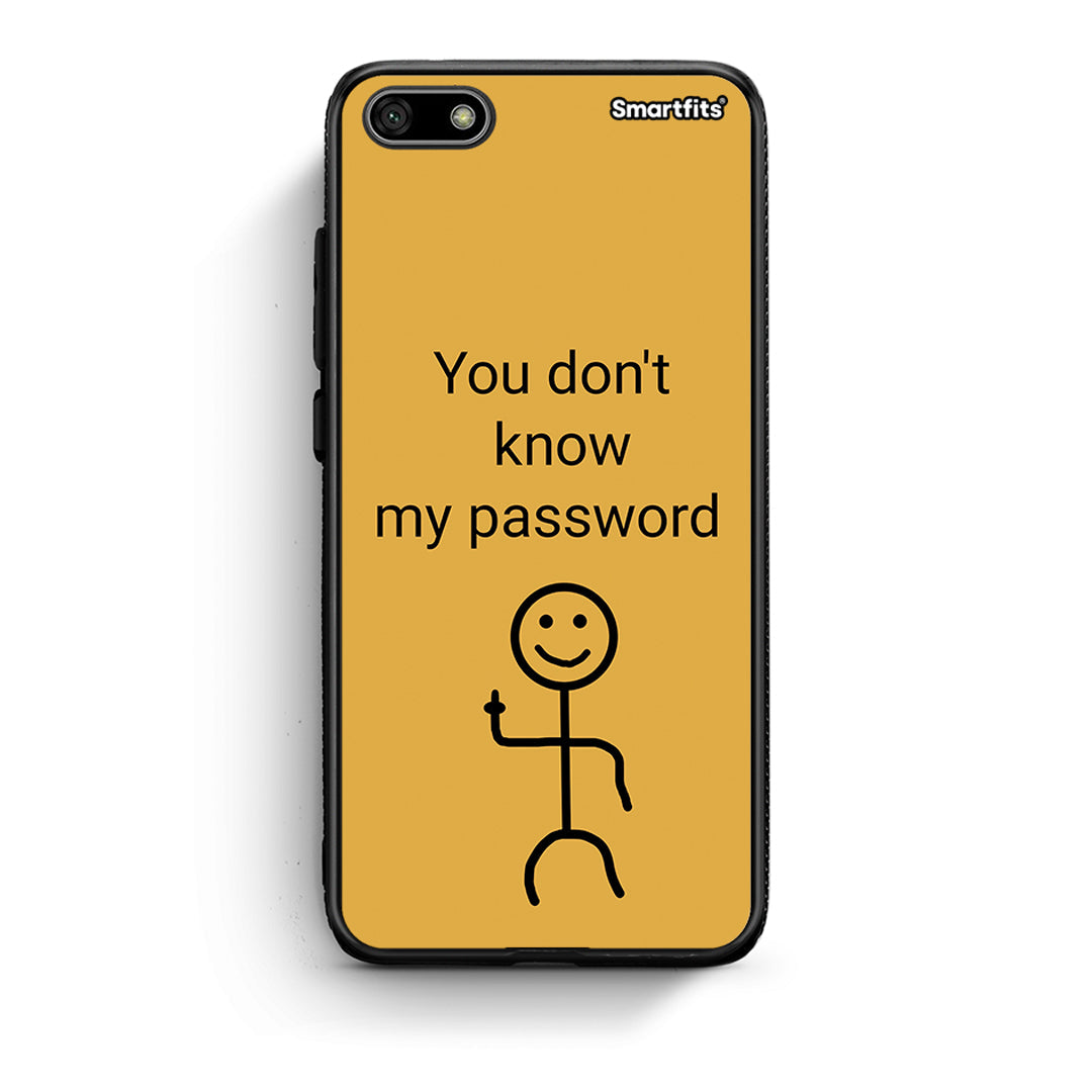 Huawei Y5 2018 My Password Θήκη από τη Smartfits με σχέδιο στο πίσω μέρος και μαύρο περίβλημα | Smartphone case with colorful back and black bezels by Smartfits
