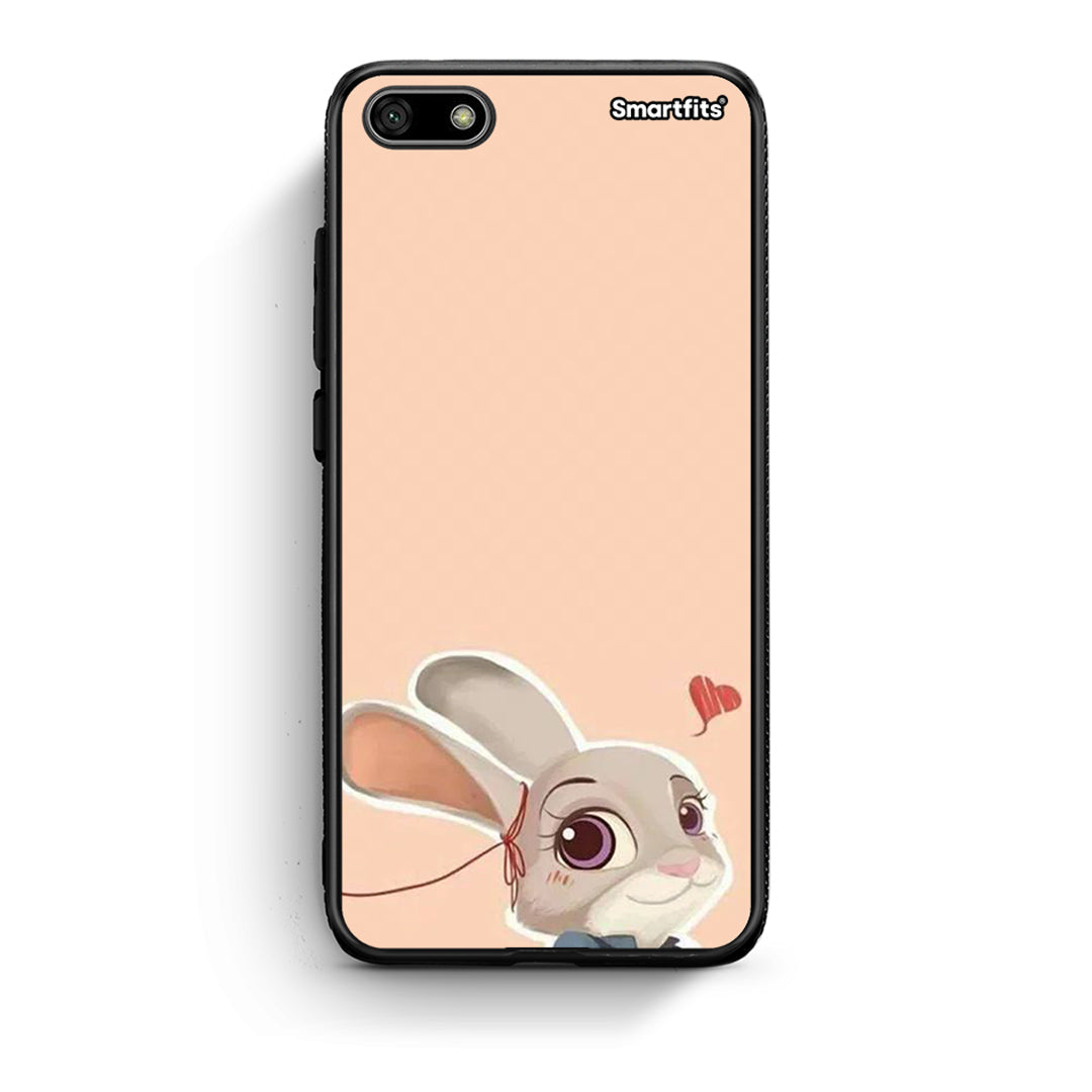 Huawei Y5 2018 Nick Wilde And Judy Hopps Love 2 θήκη από τη Smartfits με σχέδιο στο πίσω μέρος και μαύρο περίβλημα | Smartphone case with colorful back and black bezels by Smartfits