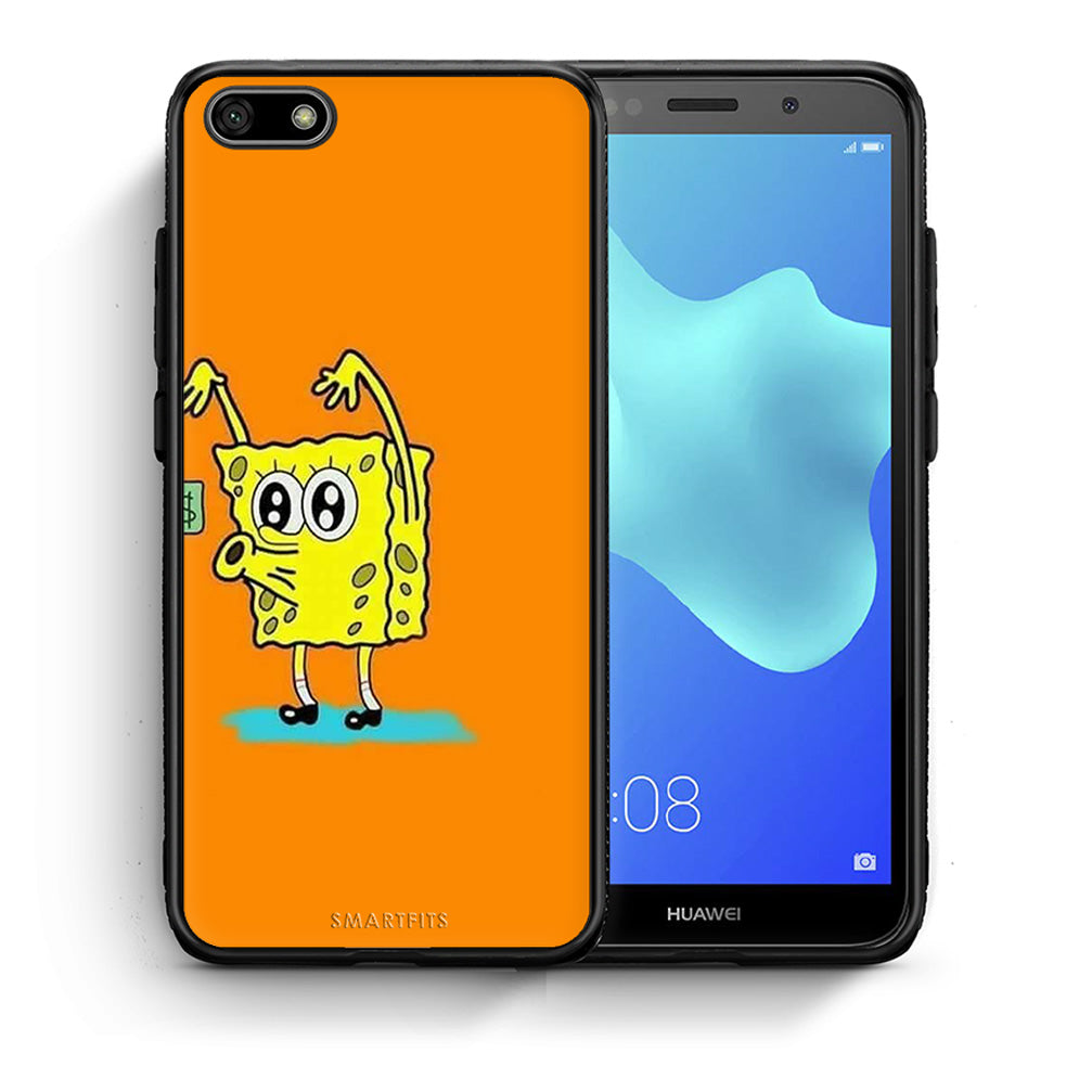 Θήκη Αγίου Βαλεντίνου Huawei Y5 2018 / Honor 7S No Money 2 από τη Smartfits με σχέδιο στο πίσω μέρος και μαύρο περίβλημα | Huawei Y5 2018 / Honor 7S No Money 2 case with colorful back and black bezels