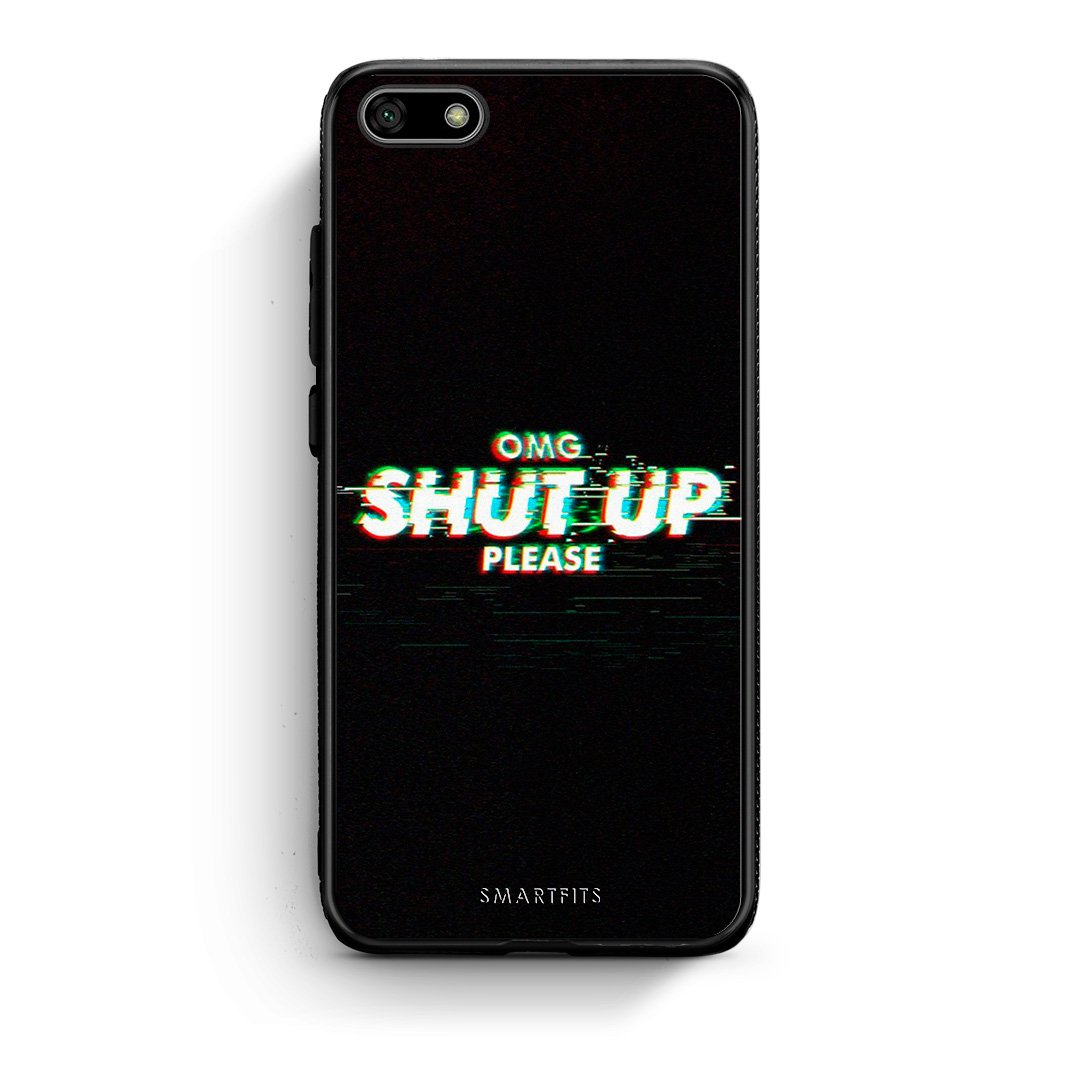 Huawei Y5 2018 OMG ShutUp θήκη από τη Smartfits με σχέδιο στο πίσω μέρος και μαύρο περίβλημα | Smartphone case with colorful back and black bezels by Smartfits