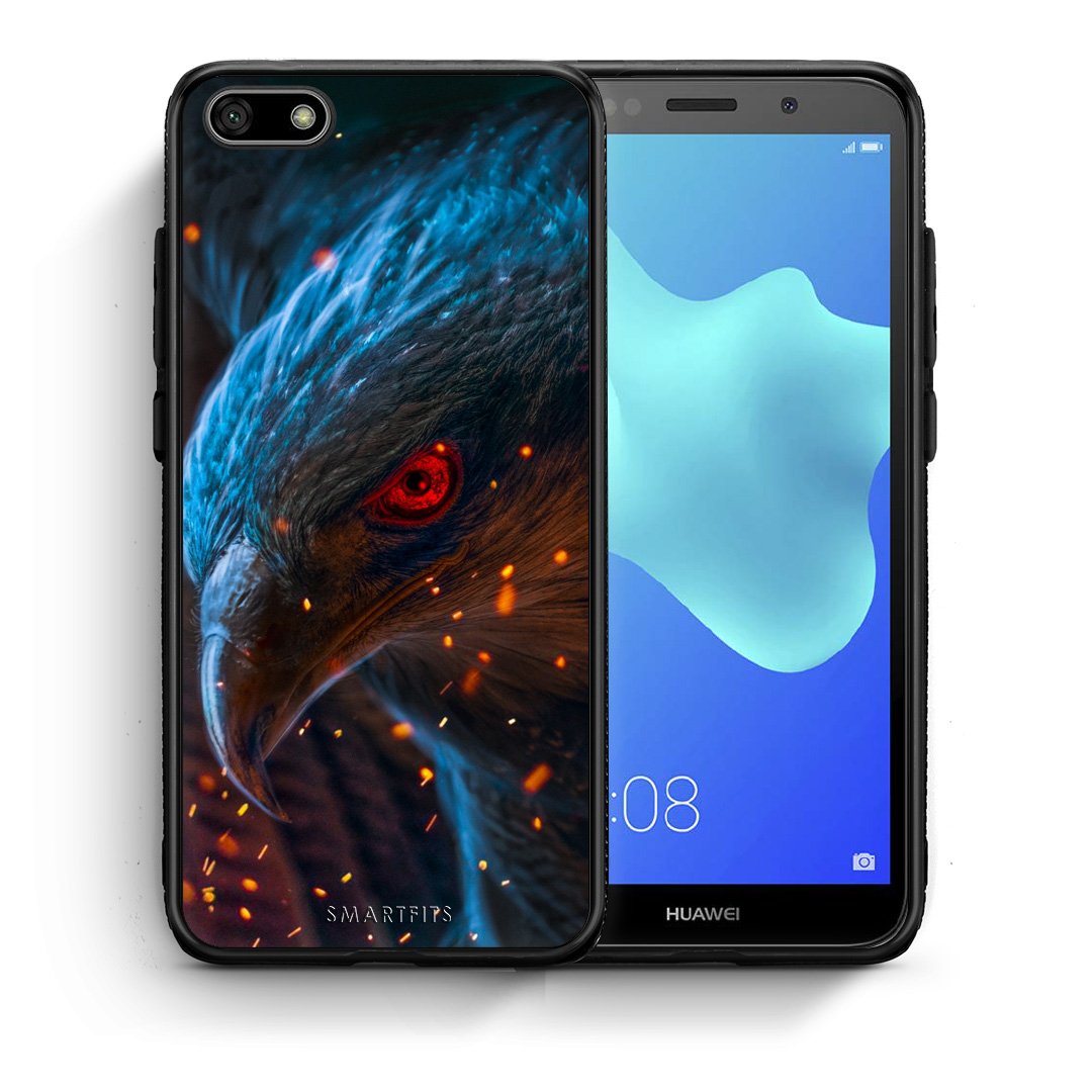 Θήκη Huawei Y5 2018/Honor 7S Eagle PopArt από τη Smartfits με σχέδιο στο πίσω μέρος και μαύρο περίβλημα | Huawei Y5 2018/Honor 7S Eagle PopArt case with colorful back and black bezels